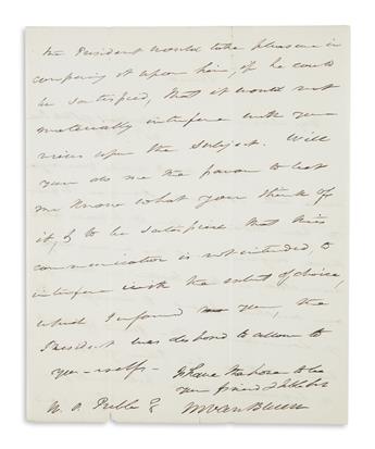 VAN BUREN, MARTIN. Three letters Signed, MVanBuren, as Secretary of State, to U.S. Minister to the Netherlands William Pitt Preble: A